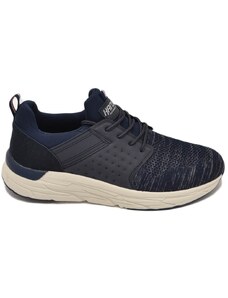 Sneakers HANSON uomo comfort bassa plantare anatomico removibile passeggio sportive monocolore blu LD28027-28