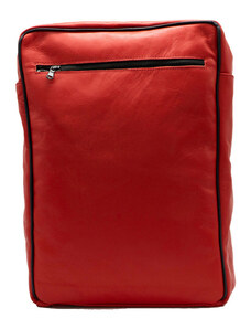 Leather Trend Bali - Zaino Quadrato Rosso In Vera Pelle