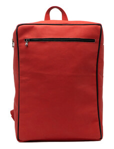 Leather Trend Bali - Zaino Quadrato Rosso In Vera Pelle Stampata