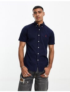 Polo Ralph Lauren - Icon - Camicia slim fit a maniche corte in twill blu navy con logo