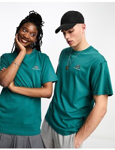 New Balance - T-shirt verde con logo piccolo