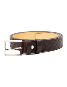 Leather Trend Jack - Cintura Intrecciata Testa di Moro In Vera Pelle