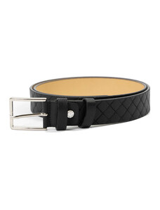 Leather Trend Anthony - Cintura Intrecciata Nera In Vera Pelle