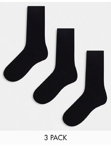 Weekday - Noah - Confezione da 3 paia di calzini neri-Nero