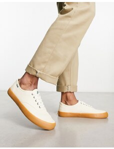 Element - Sneakers di tela color crema con suola in gomma-Bianco
