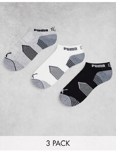 Puma - Golf Essential - Confezione da 3 paia di calzini corti neri, bianchi e grigi-Multicolore