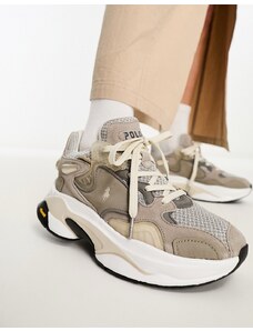 Polo Ralph Lauren - Sneakers grigie con suola spessa-Grigio