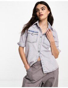 Waven - Karra - Camicia di jeans stile western lavaggio lilla-Viola