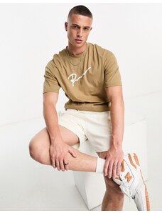 Jack & Jones Premium - T-shirt oversize beige con stampa del logo-Neutro
