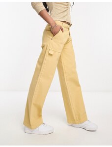 Waven - Rosco - Jeans cargo color sabbia liscio-Bianco