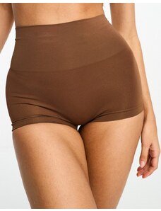 Spanx - Slip stile shorts boyfriend modellanti marroni senza cuciture-Brown