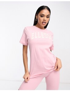 ellesse - Tressa - T-shirt rosa chiaro con logo stile college