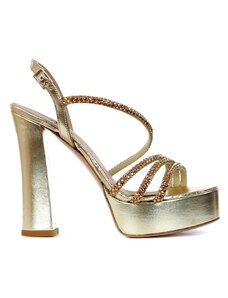 G.P. BOLOGNA - Sandalo in pelle con cinturino al tallone - Colore: Oro,Taglia: 35
