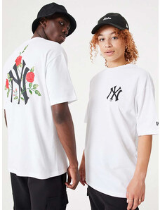 New Era York Yankees T-shirt Uomo Manica Corta Con Stampa Unisex Bianco Taglia L