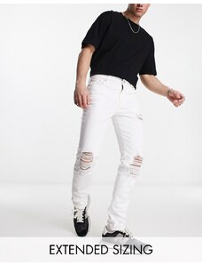 ASOS DESIGN - Jeans skinny strappati bianchi-Bianco