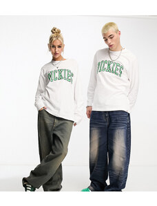 Dickies - Aitkin - T-shirt unisex a maniche lunghe bianca e verde-Bianco