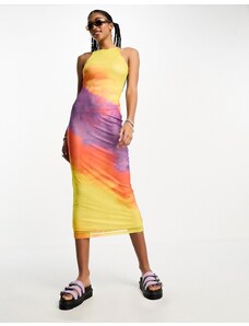 JJXX - Vestito lungo in rete multicolore tie-dye