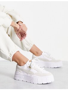 PUMA - Mayze Stack - Sneakers bianche con dettagli in velluto a coste-Bianco