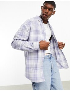 ASOS DESIGN - Camicia oversize stile anni '90 a quadri scozzesi blu