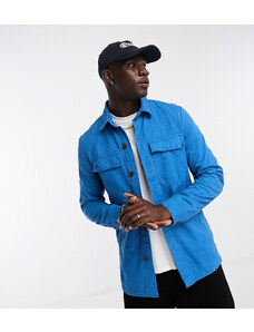 Threadbare Tall - Camicia giacca blu con bottoni e tasca doppia