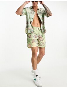 Polo Ralph Lauren - Camicia in rayon vestibilità classica a maniche corte con colletto con rever e stampa motivo spiaggia in coordinato-Multicolore
