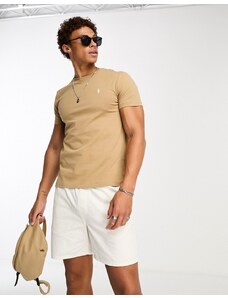 Polo Ralph Lauren - Icon - T-shirt custom fit color cuoio con logo-Brown