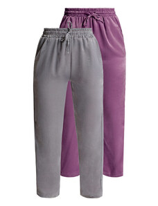 Solada Pantaloni Morbidi Effetto Seta Donna. Confezione Da 2 Pezzi Casual Donna Multicolore Taglia L