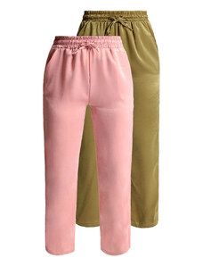 Solada Pantaloni Morbidi Effetto Seta Donna. Confezione Da 2 Pezzi Casual Donna Multicolore Taglia M
