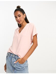 ASOS DESIGN - T-shirt rosa con scollo a V