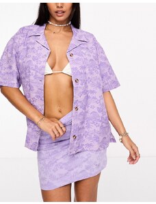 Roxy - Surf Kind Kate - Camicia da mare viola con stampa a fiori
