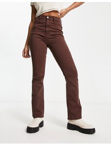 Hollister - Jeans a zampa a vita alta marrone-Blu