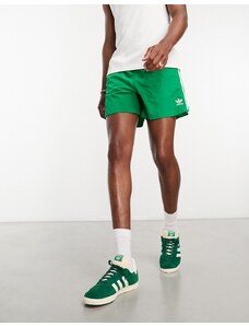 adidas Originals - adicolor Classics - Pantaloncini da running verdi con 3 strisce-Verde