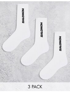 Salomon - Confezione da 3 paia di calzini bianchi unisex-Bianco