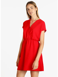 Daystar Vestito Donna Con Scollo a Portafoglio Vestiti Rosso Taglia Unica