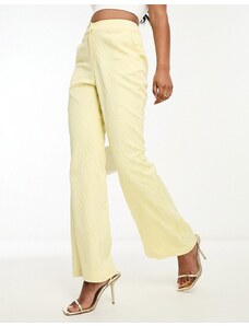 Twisted Tailor - Pantaloni da abito a zampa in jacquard gialli-Giallo
