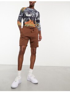 COLLUSION - Pantaloncini in jersey marrone scuro-Brown