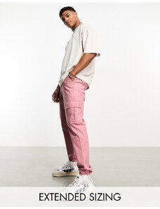 ASOS DESIGN - Pantaloni cargo affusolati rosa polvere