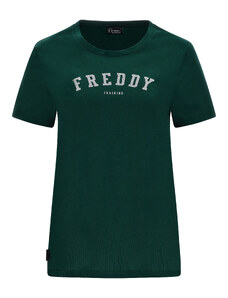 Freddy T-shirt girocollo in jersey con stampa college glitter
