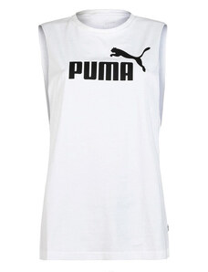 Puma Ess Cut Off Logo Tank Canotta Donna T-shirt Bianco Taglia L
