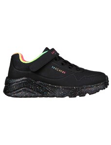 Scarpe da ginnastica nere da bambina con soletta Air-Cooled Memory Foam Skechers Uno Lite - Rainbow