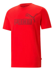 Puma Graphics Logo T-shirt Uomo Manica Corta Rosso Taglia L
