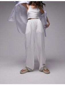 Topshop - Pantaloni stile joggers bianchi elasticizzati-Bianco