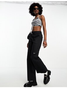 Nike - Pantaloni a vita alta neri con logo piccolo-Nero
