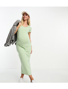 Mama.licious Mamalicious Maternity - Vestito lungo a maniche corte-Verde
