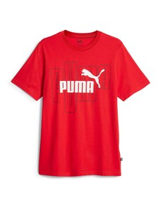 T-shirt rossa da uomo con logo sul petto Puma Graphics