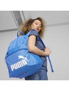 Zaino blu con zip e logo bianco Puma Phase
