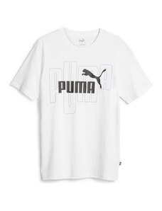 T-shirt bianca da uomo con logo sul petto Puma Graphics