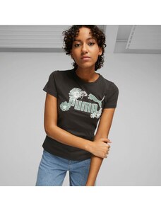 T-shirt nera da donna con logo Puma Essentials+ Graphic