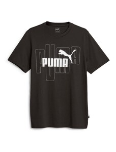 T-shirt nera da uomo con logo sul petto Puma Graphics