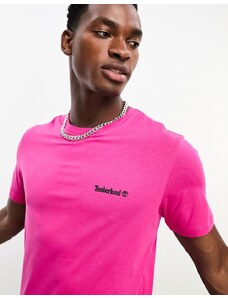 Timberland - T-shirt rosa scuro con logo piccolo